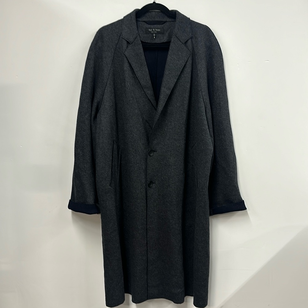 Rag & Bone gray unlined wool coat L